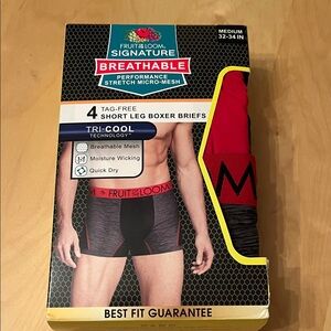 Fruit of the Loom Gray and Red Boxer Briefs